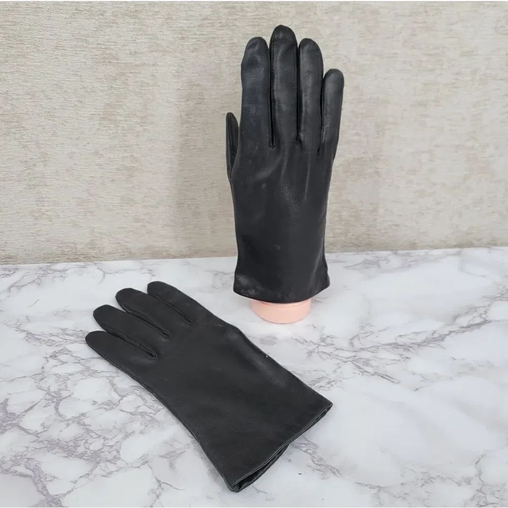 Aris Black Leather Women's Driving Gloves
